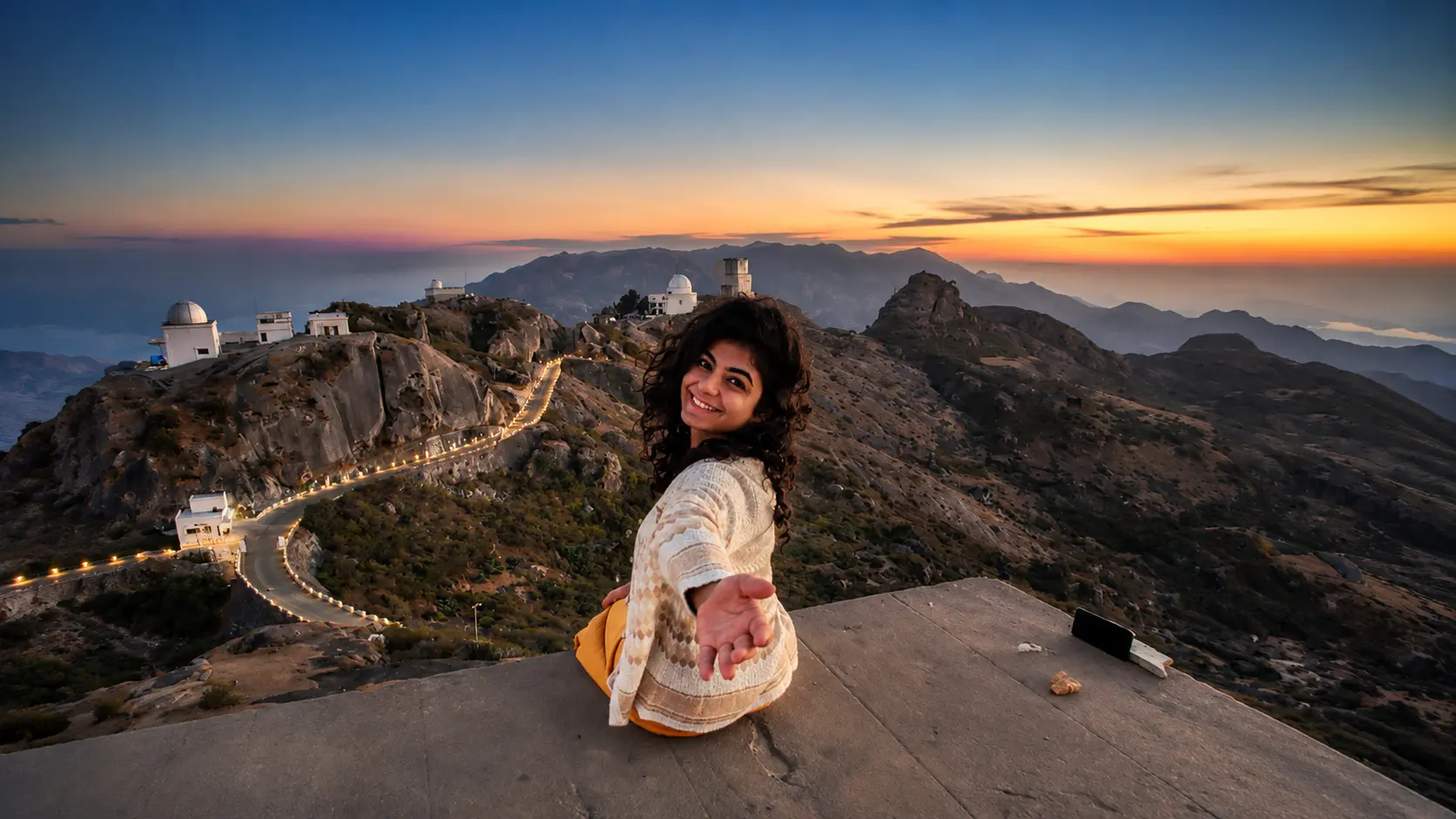 Bird's-eye view of Guru Shikhar Heights, Mount Abu