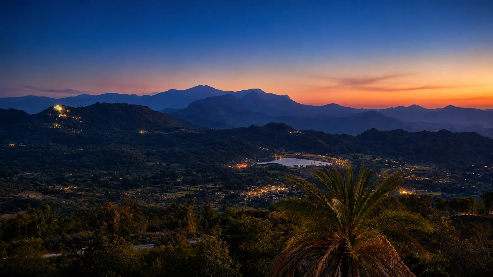 Mist rolling over the Aravalli hills of Mount Abu at dawn